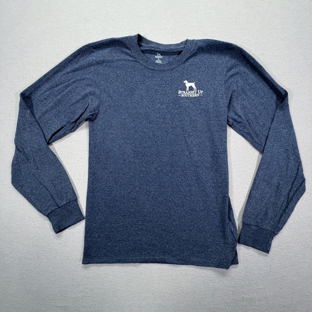 Straight Up Southern T-Shirt Mens S Good Navy Blue Long Sleeve Truck Graphic Tee